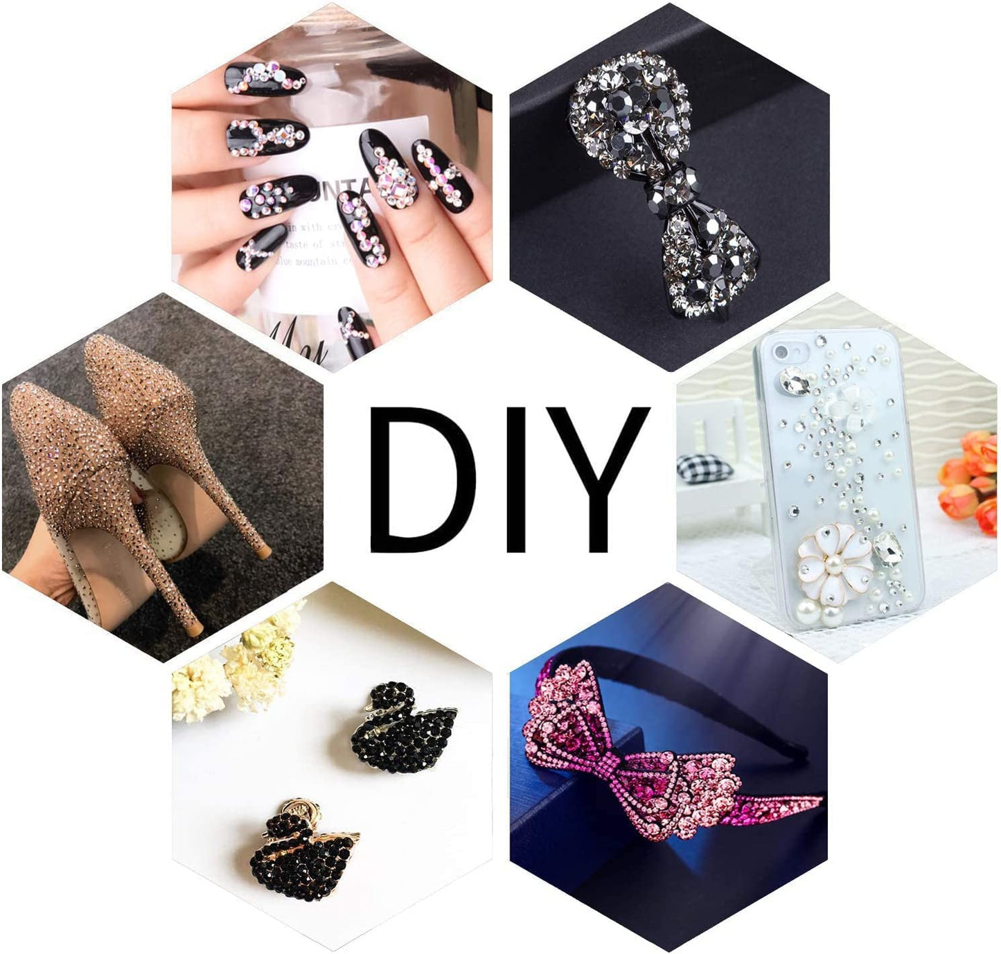 LPBeads 6000 Pieces Orange Non Hotfix Rhinestones 6 Sizes Round Crystal Glass Flat Back Rhinestones with Tweezers and Picking Pen for Nail Art Crafts Clothes Bags DIY