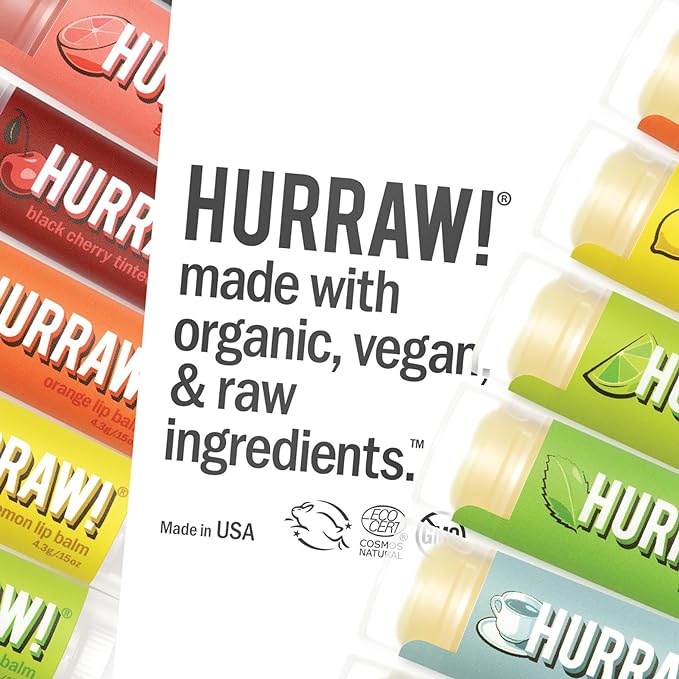 Hurraw! Chai Spice Lip Balm: Organic, Certified Vegan, Cruelty and Gluten Free. Non-GMO, 100% Natural Ingredients. Bee, Shea, Soy and Palm Free. Made in USA