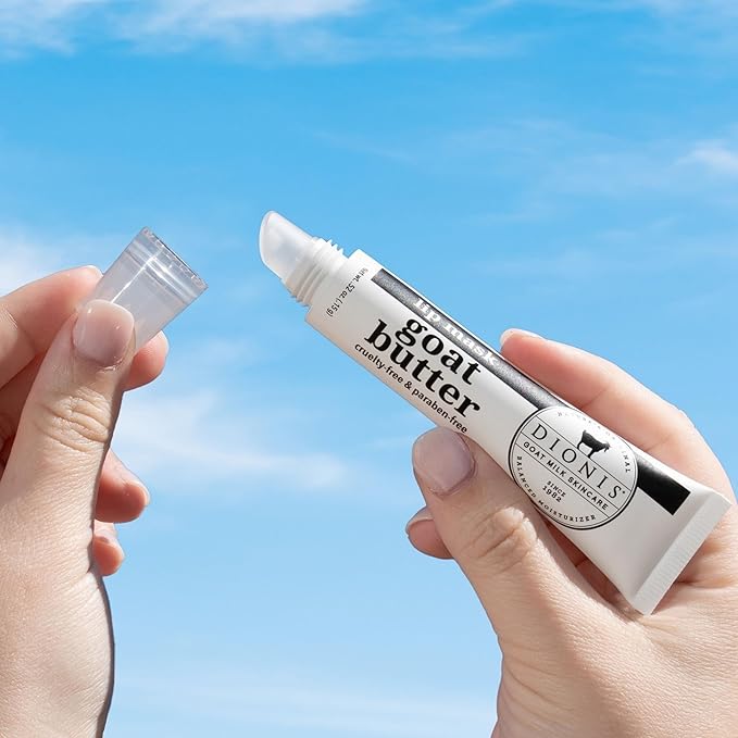 Dionis Goat Butter Overnight Lip Mask & Lip Balm Kit - Goat Milk, Jojoba & Moringa Oils Moisturize & Repair Chapped Lips Overnight while Lip Balm Keeps Moisture Locked In All Day, Creamy Coconut