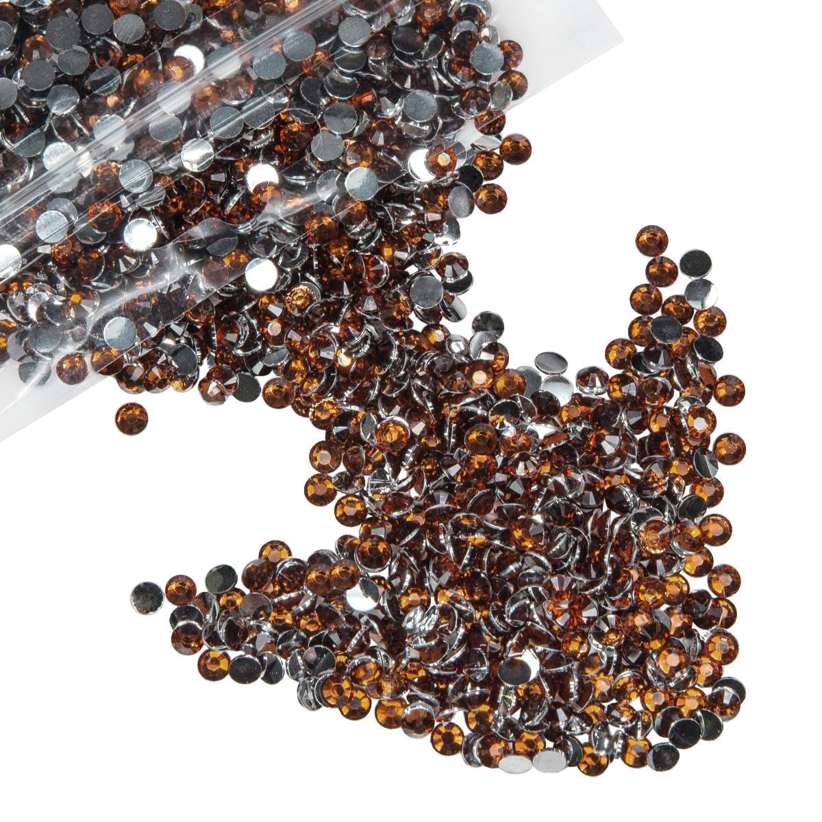 16000PCS Dark Brown Crystal Resin Rhinestones for Crafting 3mm 4mm 5mm Flatback Chocolate Stones Non-Hotfix Diamonds Crystals Gems Charms for Nails Face Eyes Makeup Body Tumblers Crafts Clothes