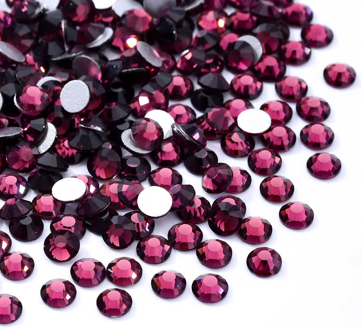 Purple Flatback Rhinestones, Glass Rhinestones for Nail Art and Craft, Glue Fix, Loose Crystal Gemstones(Purple, SS20, 1440pcs, 4.6-4.8mm)