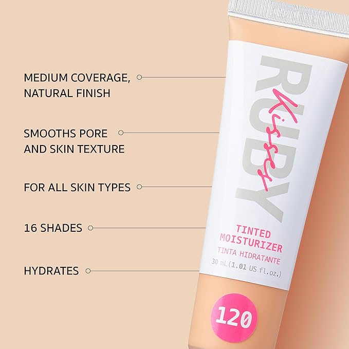 Ruby Kisses Tinted Moisturizer, Hydration, Calm & Revitalize Skin, Skin Perfecting, Blur Pores & Fine Lines, Natural Finish & All-Day Comfort Wear (Classic Ivory)