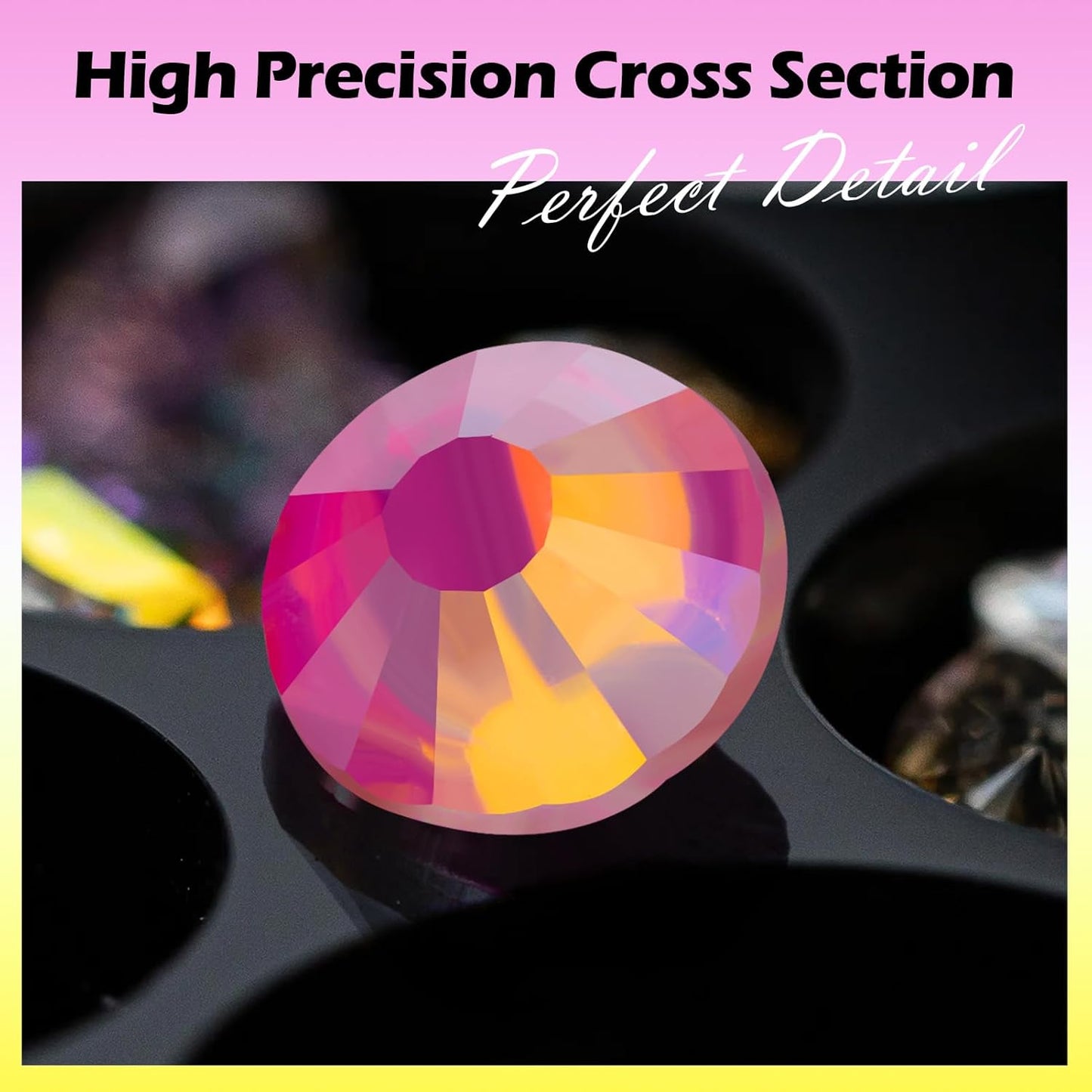 F Rose Flatback Rhinestones, Glass Rhinestones for Nail Art and Craft, Glue Fix, Loose Crystal Gemstones(F Rose, SS16, 1440pcs, 3.8-4.0mm)