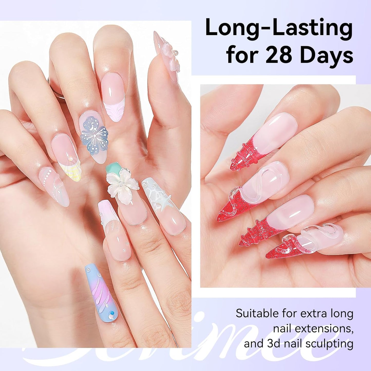 Sculpting Gel for Nail Art and 15ml Nail Glue, Solid Builder Gel for Nails Clear Non-Stick Hand For Modeling, Sculpture, Nails Extension UV/Led Manicure DIY At Home