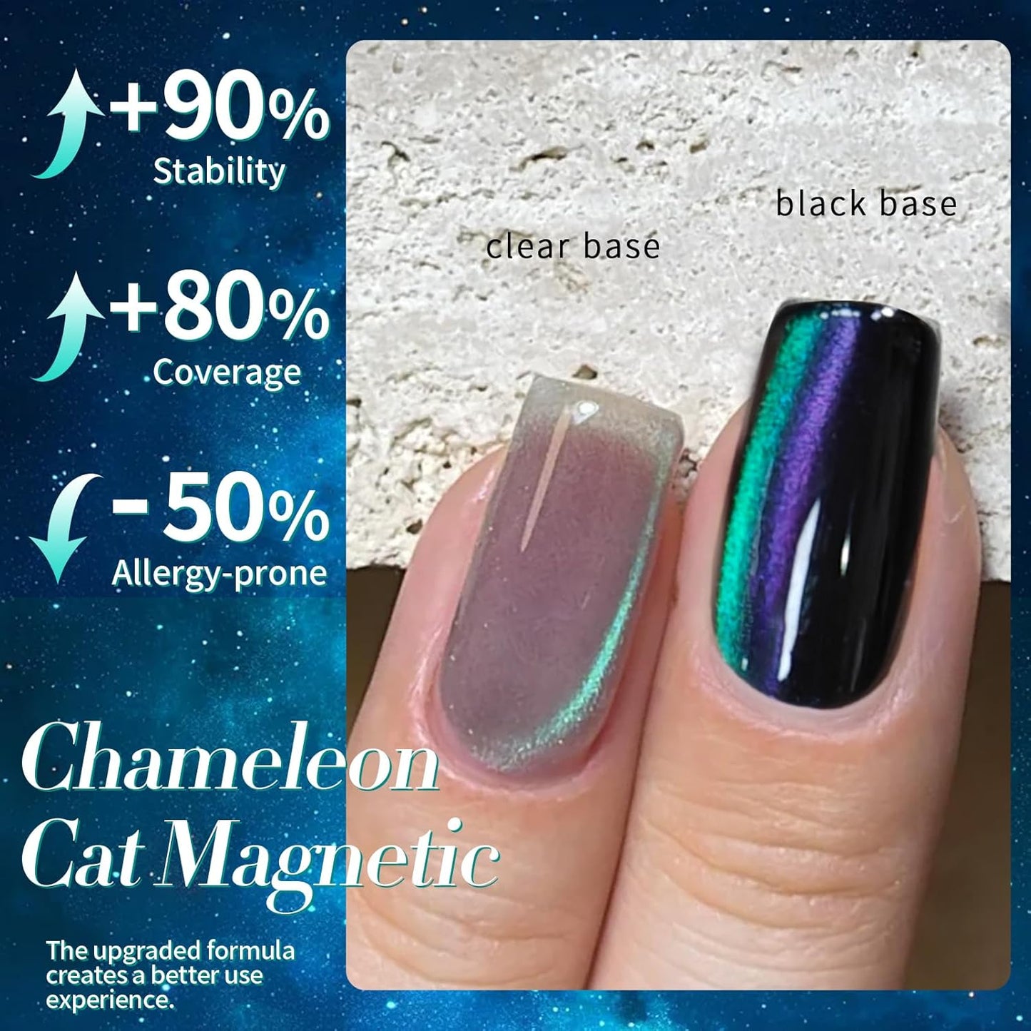 BORN PRETTY Cat Magnetic Gel Nail Polish,Chameleon Holorgraphic Cat Magnetic Eye Gel Polish Sway Sea Gel Polish