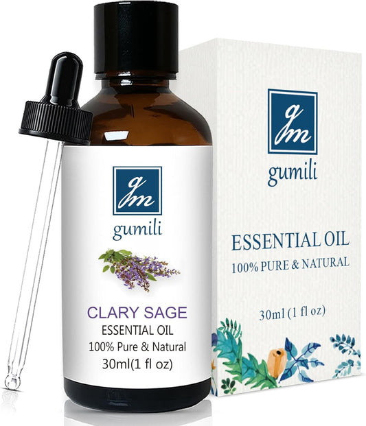 Clary Sage Essential Oil 1 oz-100% Pure & Undiluted Clary Sage Oil for Diffuser, Skin, Massage, DIY