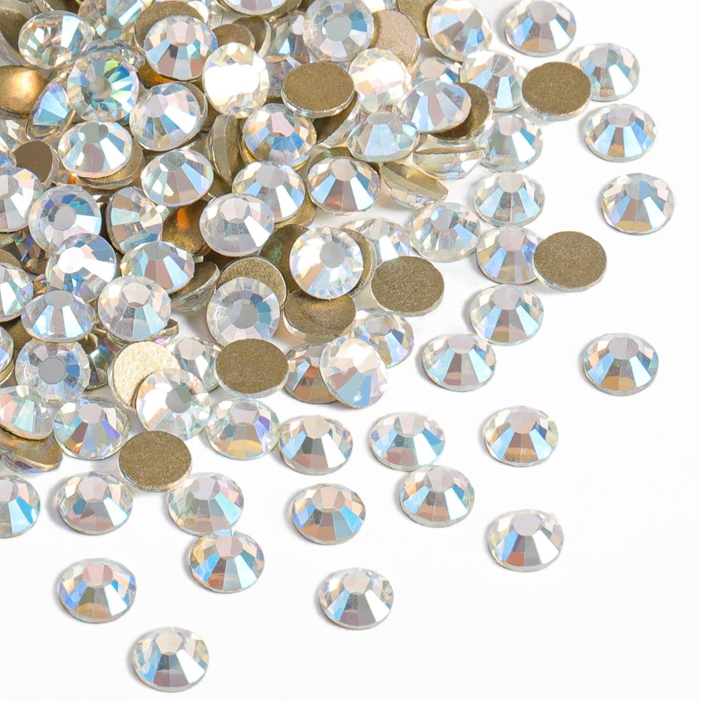 beadsland 1440 Piece Flat Back Crystal Rhinestones Round Gems,1.3mm-6.5mm, Blue Moonlight (SS8(2.3-2.5mm))