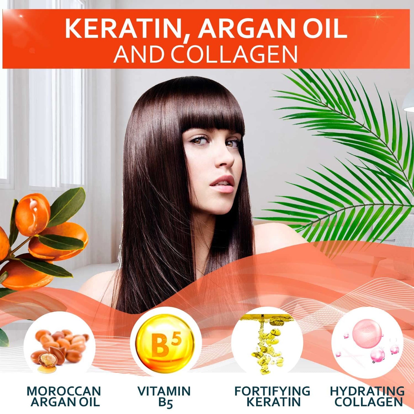 Keratin Conditioner – Sulfate and Paraben Free Deep Treatment for Dry, Damaged Hair - Salon Formula - For Curly, Color Treated, Straight and Frizzy Hair – for Women and Men to Repair Split Ends