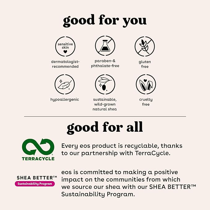 eos 100% Natural & Organic Lip Balm Sticks- Strawberry Sorbet, Vanilla Bean, Sweet Mint & Pomegranate Raspberry, Lip Care Products, 0.14 oz, 4-Pack