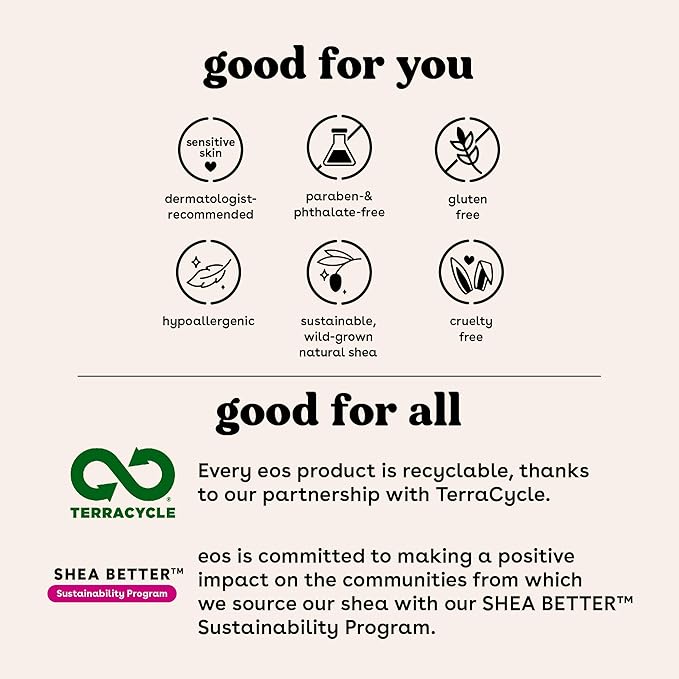 eos 100% Natural & Organic Lip Balm Stick- Vanilla Bean | Dermatologist Recommended for Sensitive Skin | All-Day Moisture Lip Care Products | 0.14 oz