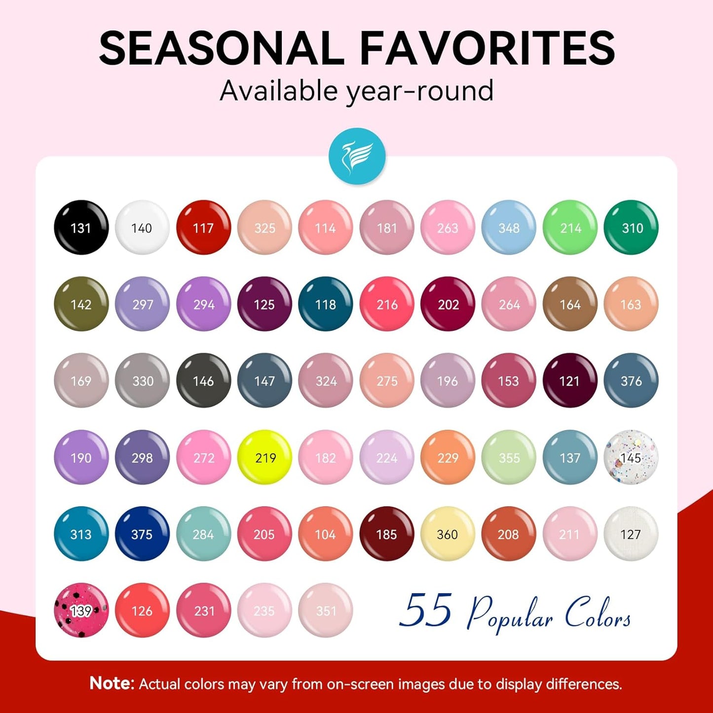 phoenixy 71 Pcs Gel Nail Polish Kit with U V Light, 55 Colours Gel Polish with 5 Pcs Base Top Coat Manicure Starter Nail Polish Set Gifts for Women ST9018