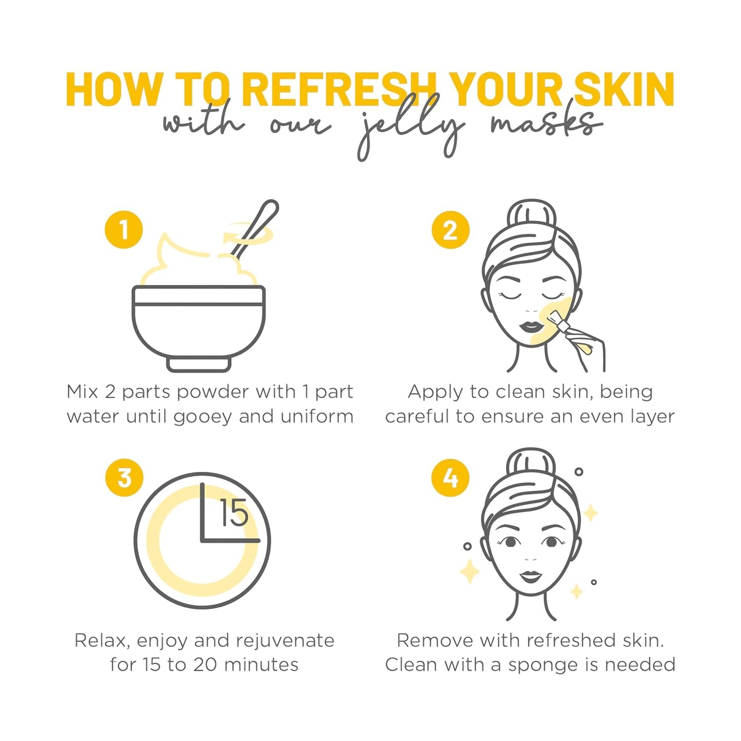 BRÜUN Peel-Off Chamomile Jelly Mask for Face Care – A 23 fl oz Rubber Mask Jar for 30 to 35 Treatments – A Skin Care Moisturizing Gel Mask of Spa Set for Men, Women and Adults