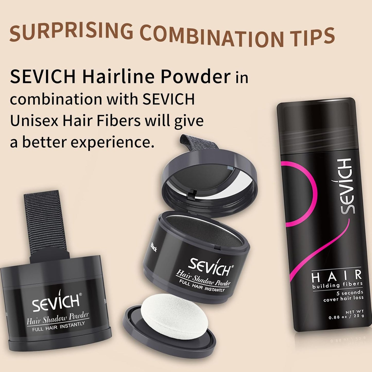 Sevich Hairline Powder: Instantly Conceals Hair Loss and Gray Roots, Grey Windproof & Sweatproof Hair Toppers for Women & Men
