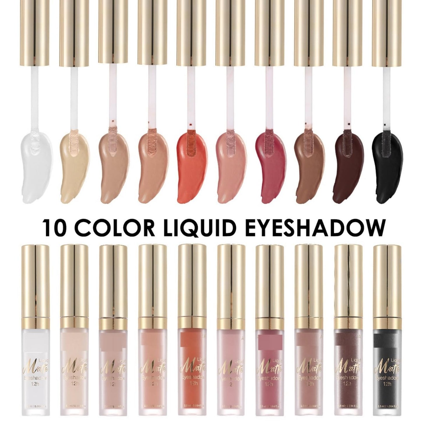 MAEPEOR Matte Liquid Eyeshadow 10 Colors Naked Smooth Creamy Eyeshadow Long Lasting and Waterproof Lightweight Cream Eye Shadow (P02 Cedar)