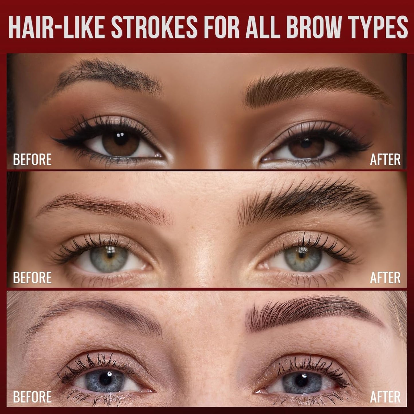 Vevivia Eyebrow Pencils for Women - Eyebrow Pen with Dual-Brush-Tip & Curved Tip for Natural Fuller-Looking Brows, Precise Hair-Like Strokes for All Brow Types, Last All-Day Brow Makeup, Black Brown