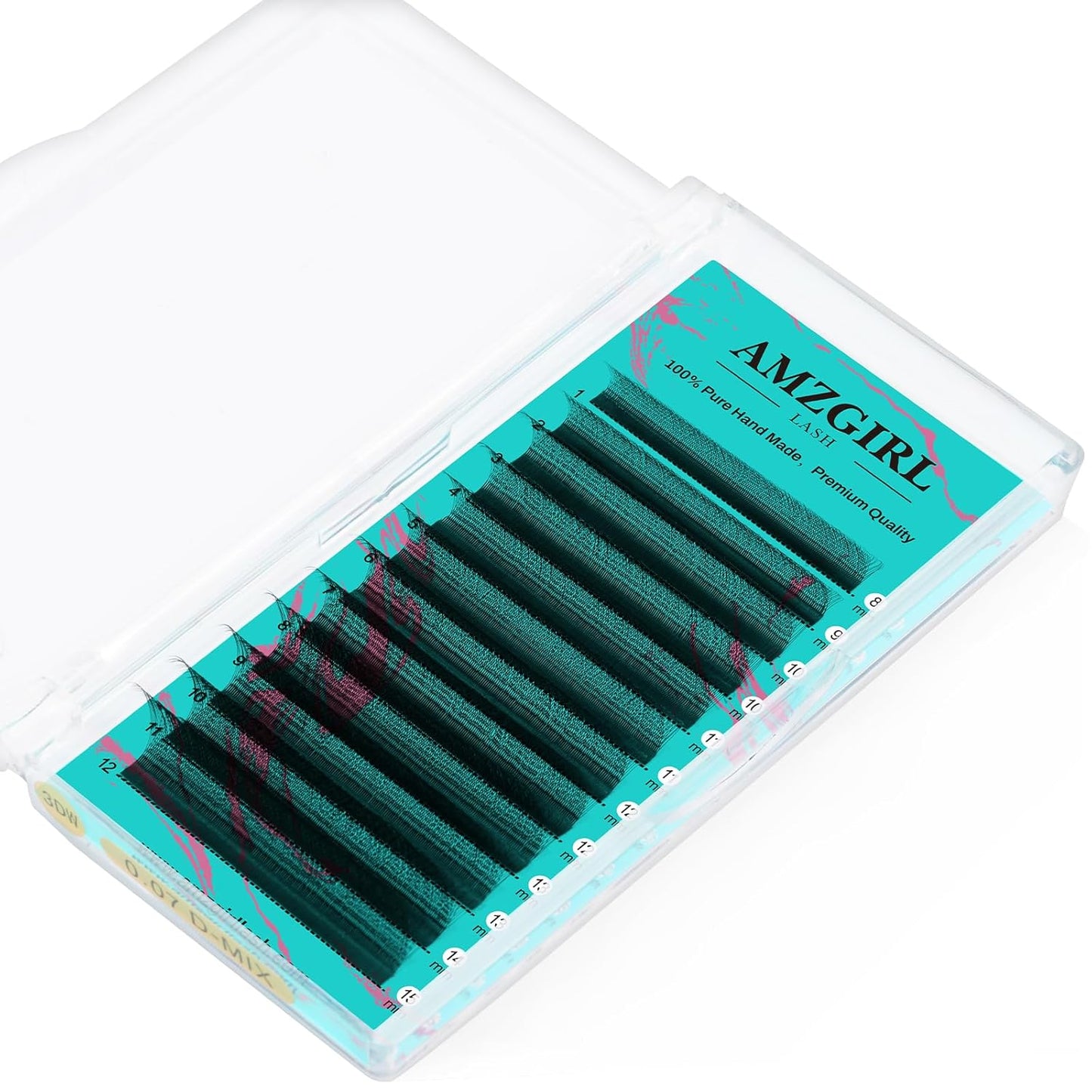 Eyelash Extensions 3DW C Curl,Mixed Length Lash Extension Supplies Easy Fan Individual Lashes Premium Classic Lash Soft Matte Dark Professional Eyelashes Extension(8-15mm)