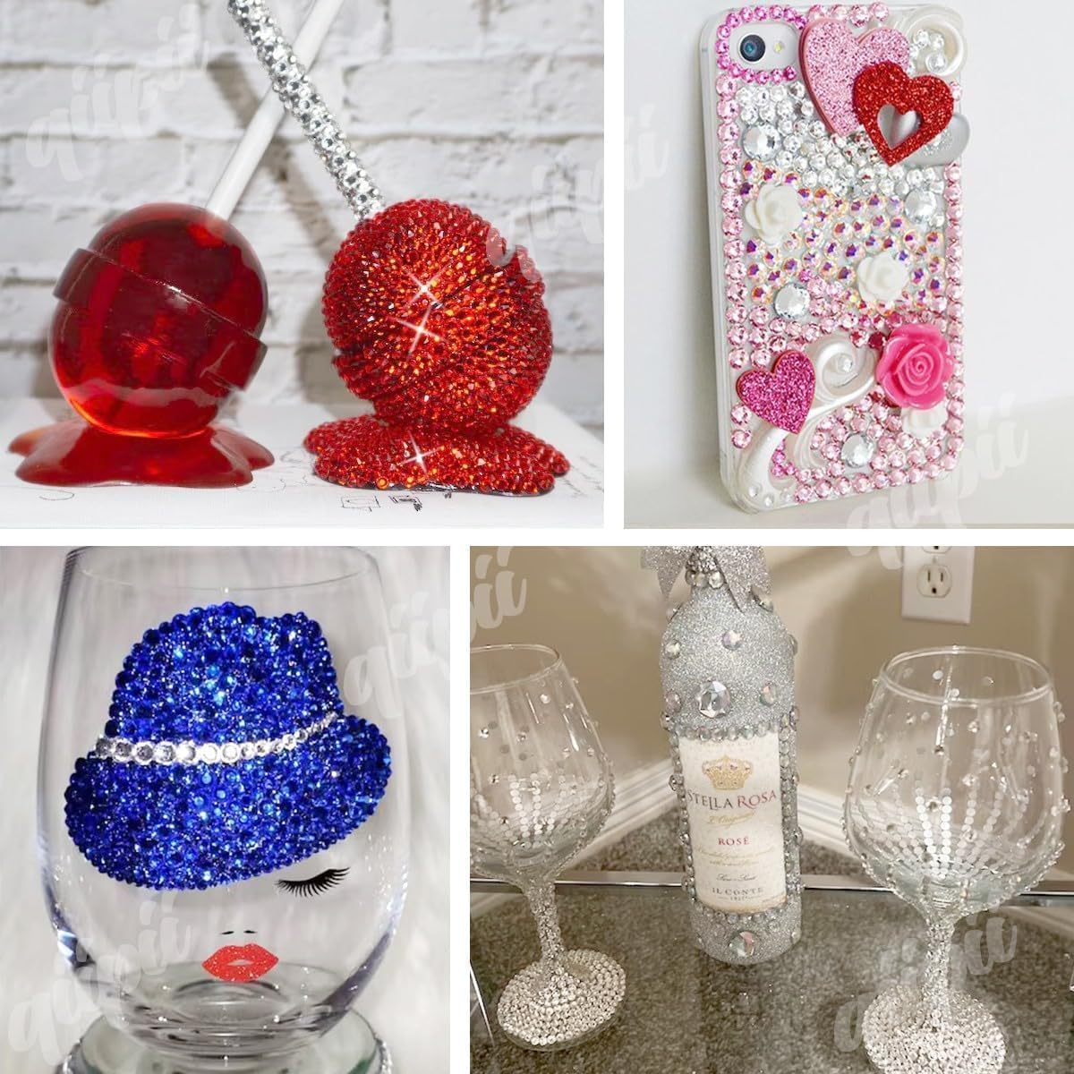 Chocolate Crystal Resin Rhinestones w B7000 Glue for Bedazzling Crafting 3mm 4mm 5mm 6mm Dark Brown Flatback Stones Diamonds Crystals Gems for Nails Face Eyes Makeup Tumblers Bottles DIY Crafts