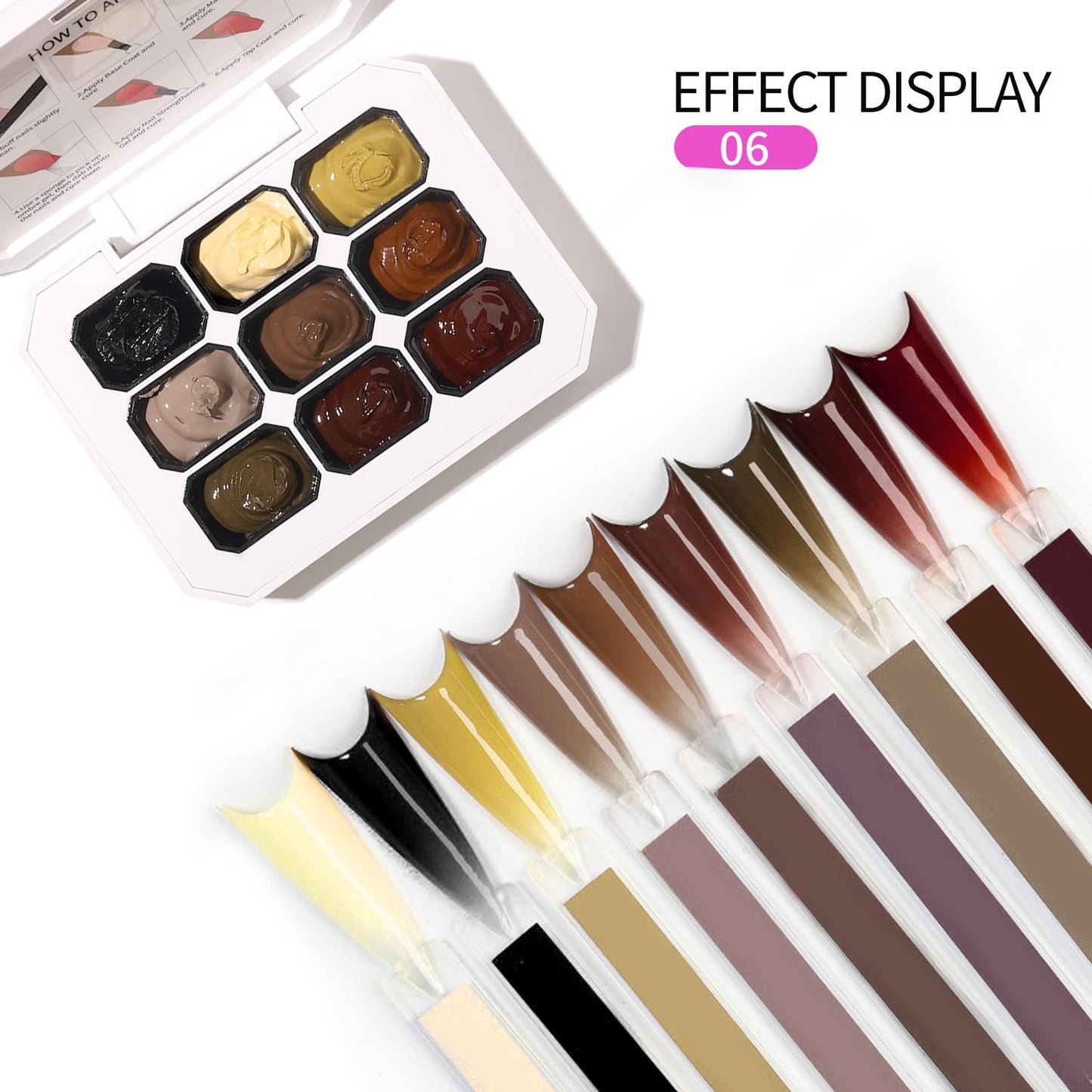 Ombre Gel Nail Polish Nail Sponges for Ombre 9 Series Colorful Blush Effect Gradient Painting Gel for Ombre Nails Multistyle French Manicure Nail Art DIY Home (A15, 1)