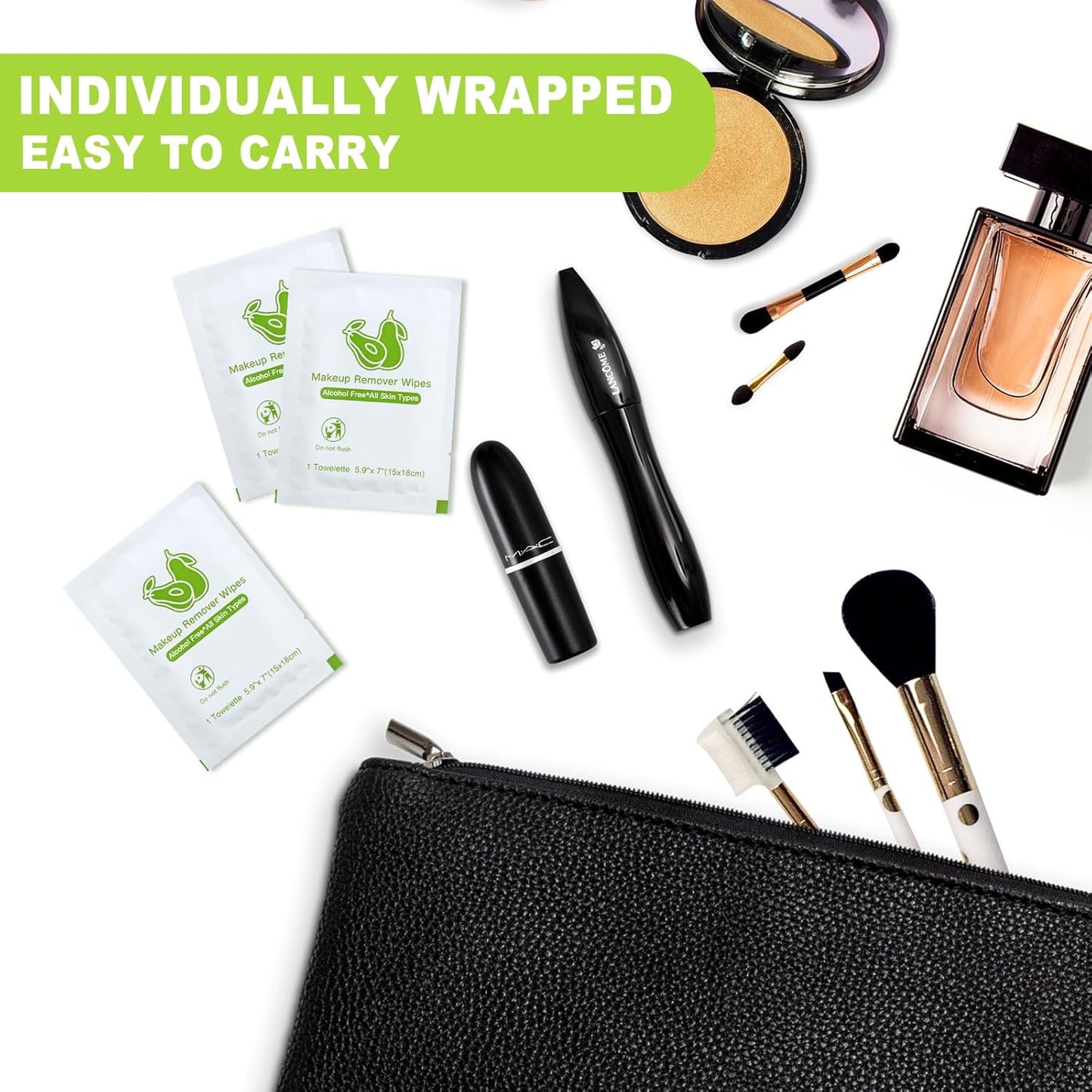 Makeup Remover Wipes Bulk Individually Wrapped,Travel Makeup Wipes Individual Makeup Remover Wipes Bulk Gentle Cleansing Makeup Remover Wipes for Face Cleansing Mascara Lipstick Travel Hotel 200