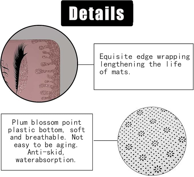 4PCS Rose Gold Glitter Hello Gorgeous Shower Curtain Set, Bling Unicorn Eyelash Makeup Glam Fashion Girly Teenage Girls Women Pink Bathroom Decor, Fabric Shower Curtain, Bath Mat Toilet Rug