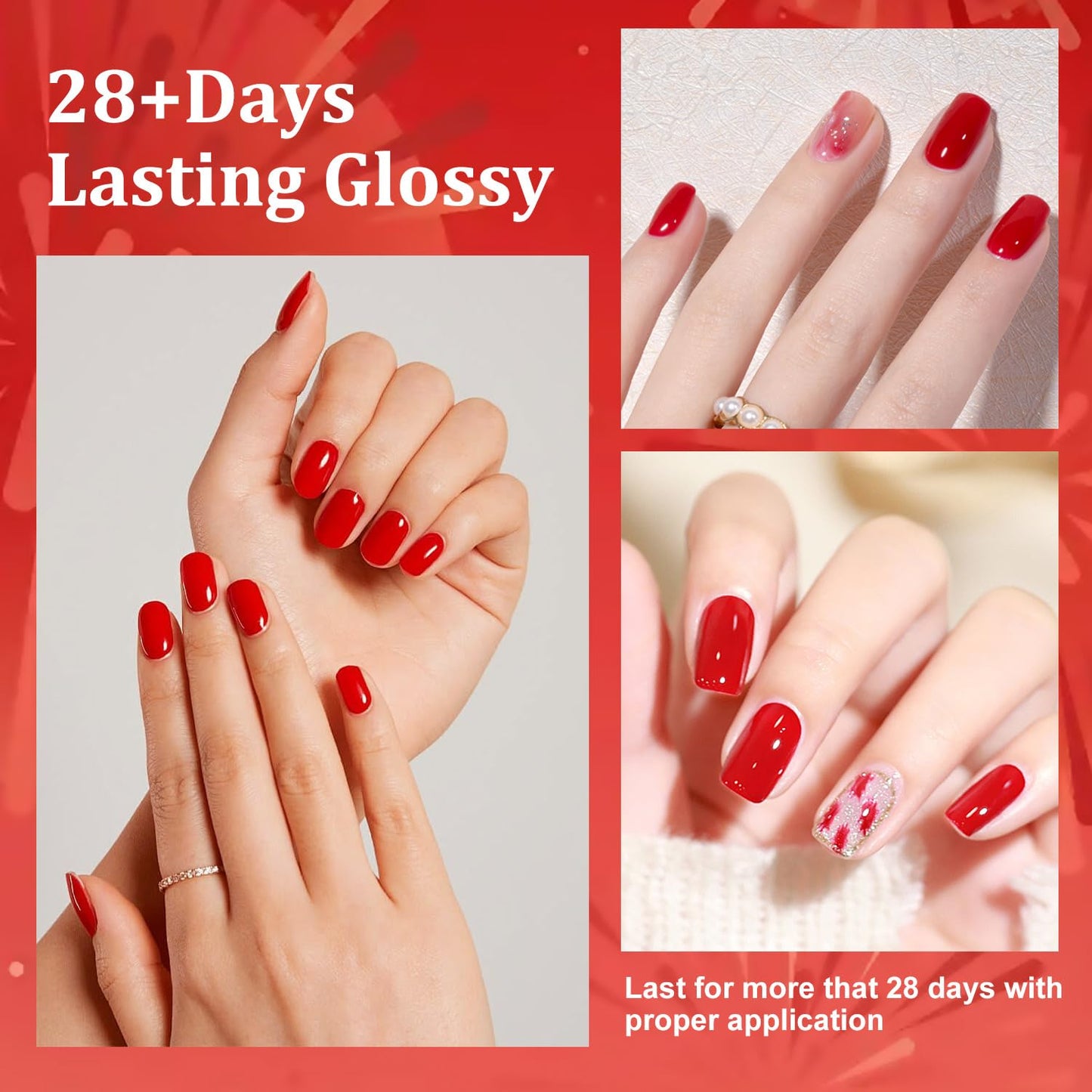 Major Dijit Quick Dry Nail Polish 12ml/0.41fl oz Red Regular Lacquer Fast Drying & Long Lasting Polish Art Effect for Salon