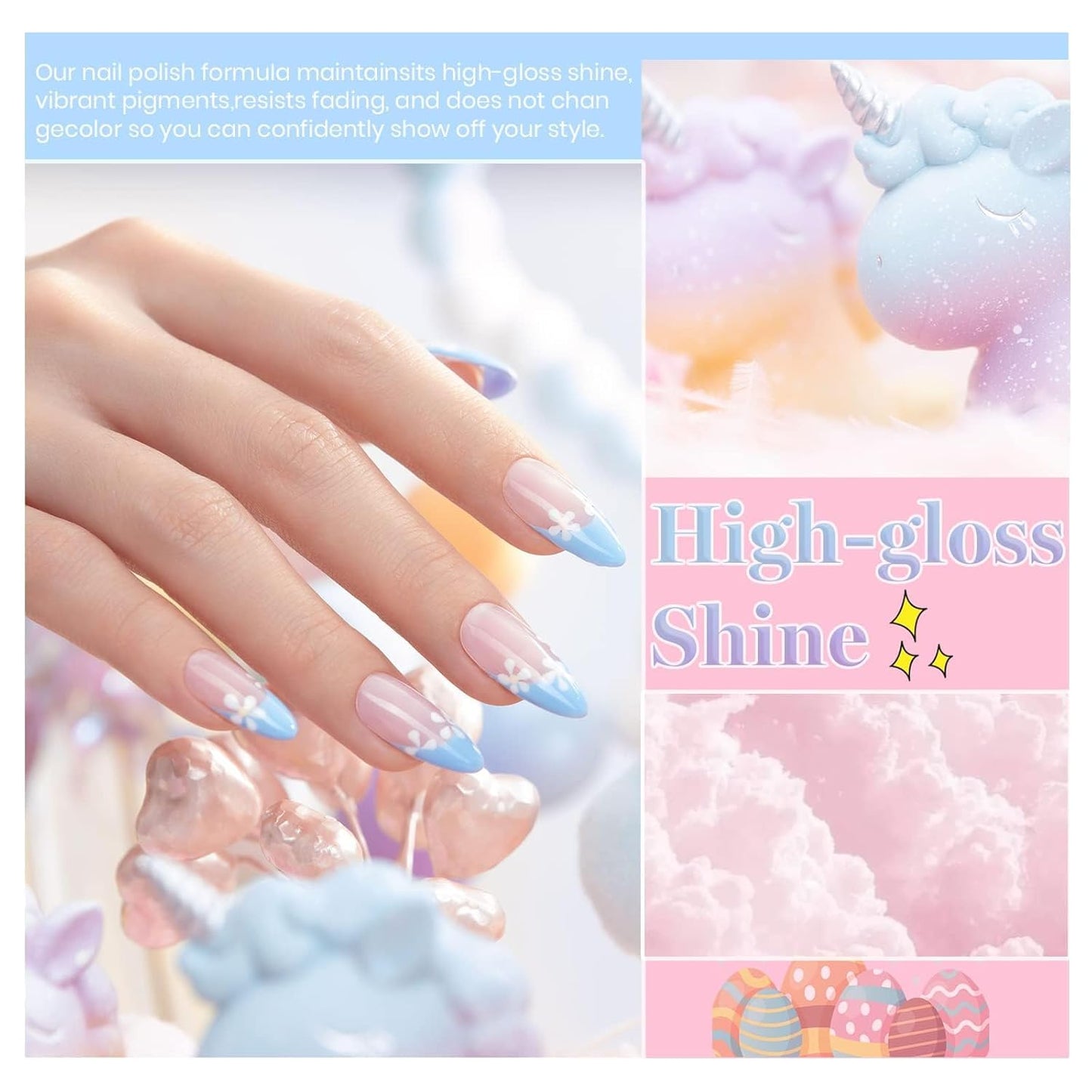 Beetles Pastel Gel Polish Set - 6 Colors Pink Yellow Blue Green Purple Soak Off Nail UV Lamp Gel Nail Kits Decorations Nail Art Gifts