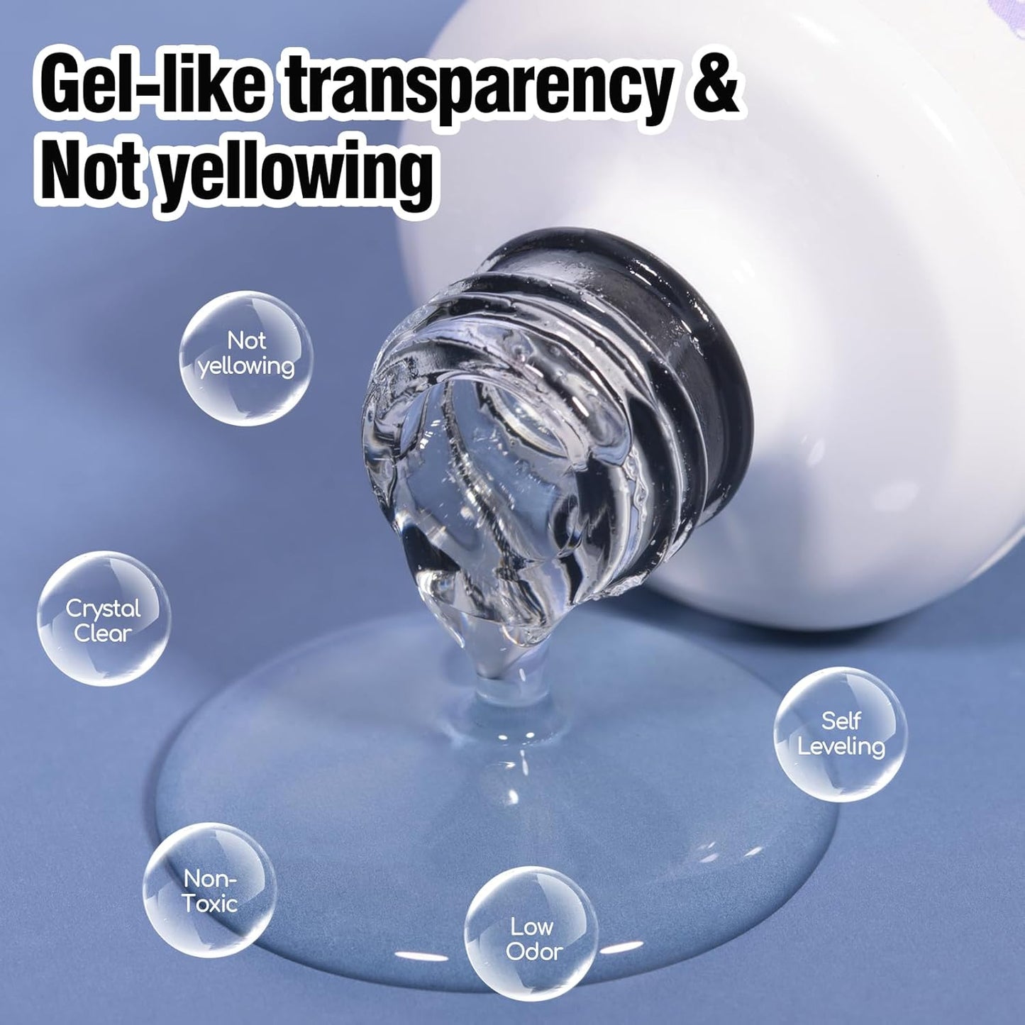 ADHERE Clear Builder Gel for Nails - LED Cured, Extension Rhinestone Nail Glue Gel