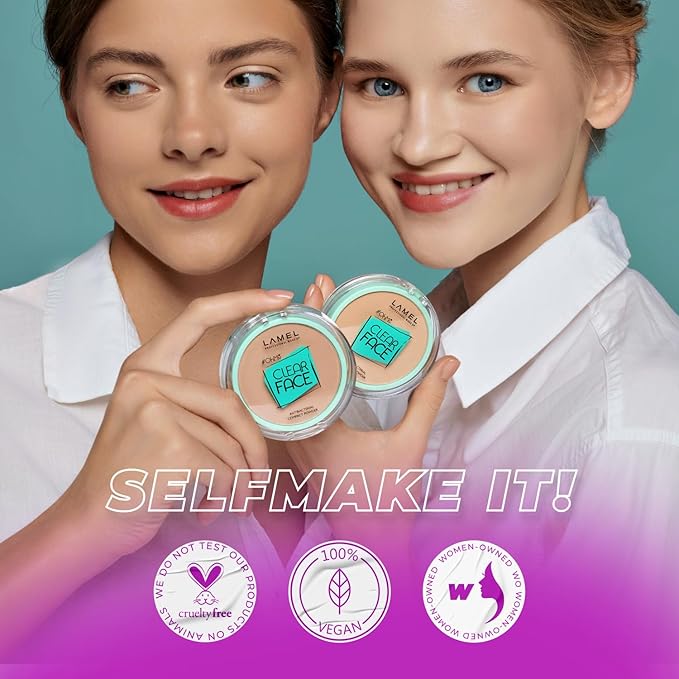 Lamel OhMy Clear Face Powder - Light Natural Coverage & Suet Control - Cruelty Free - Vanilla N.402