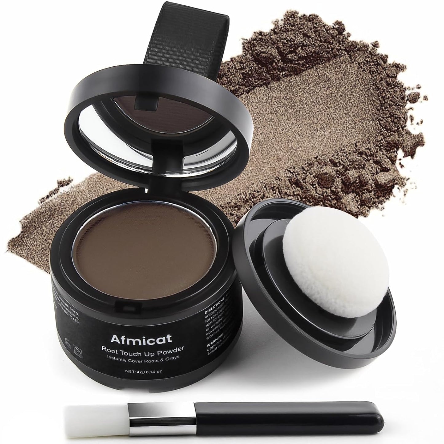 Instant Hairline Powder, Root Touch Up Hair Color for Gray Coverage and Thinning Hair, Root Cover Up Conceals Hair Loss & Bald Spots, Natural and Non-Greasy Hair Color for Women & Men, Medium-Brown