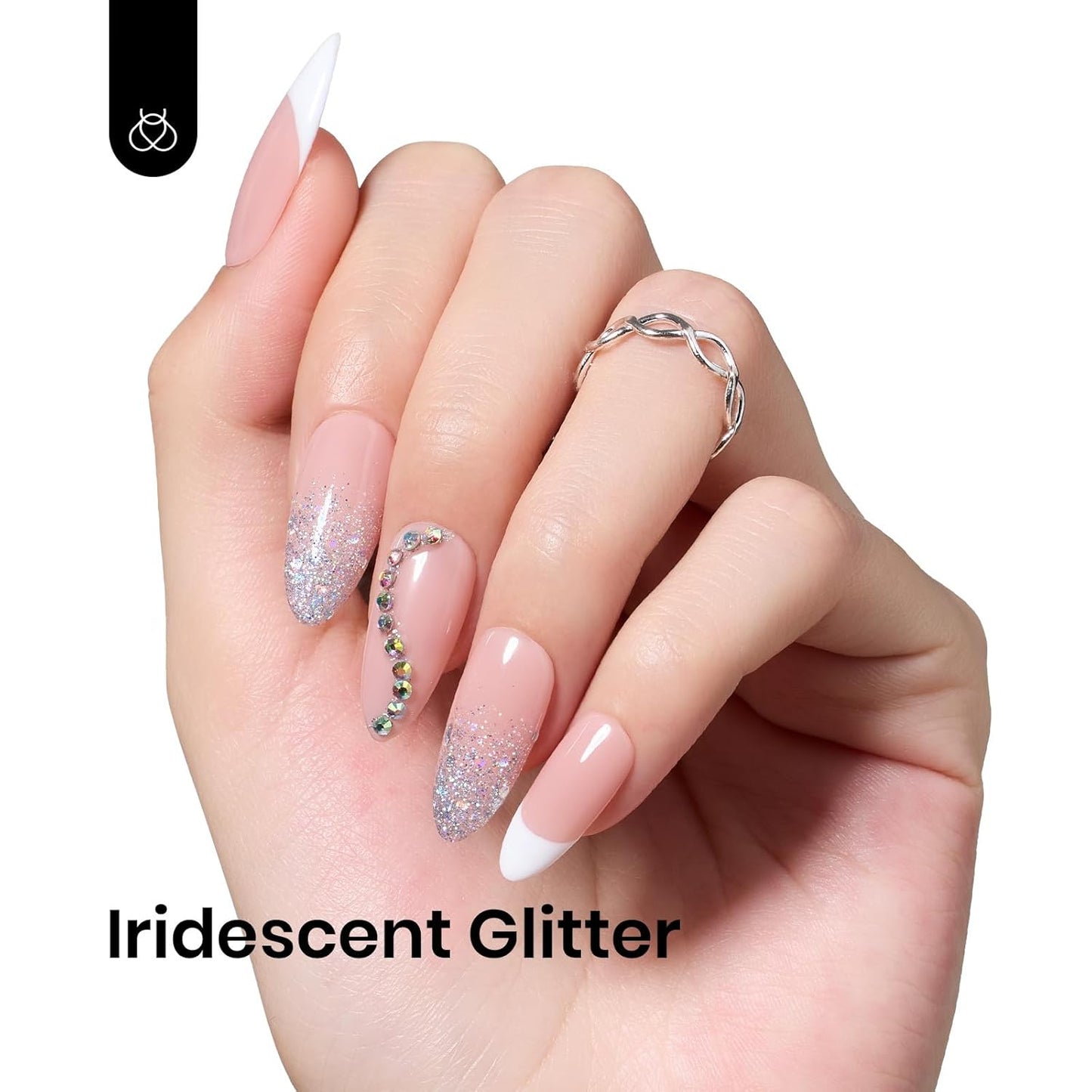 Beetles Glitter Gel Nail Polish, 15ml Silver Chrome Gel Polish, Diamond Shine Nail Polish, Soak Off U V LED Nail Lamp Long Lasting Highly Shine Nail Art Gifts for Women