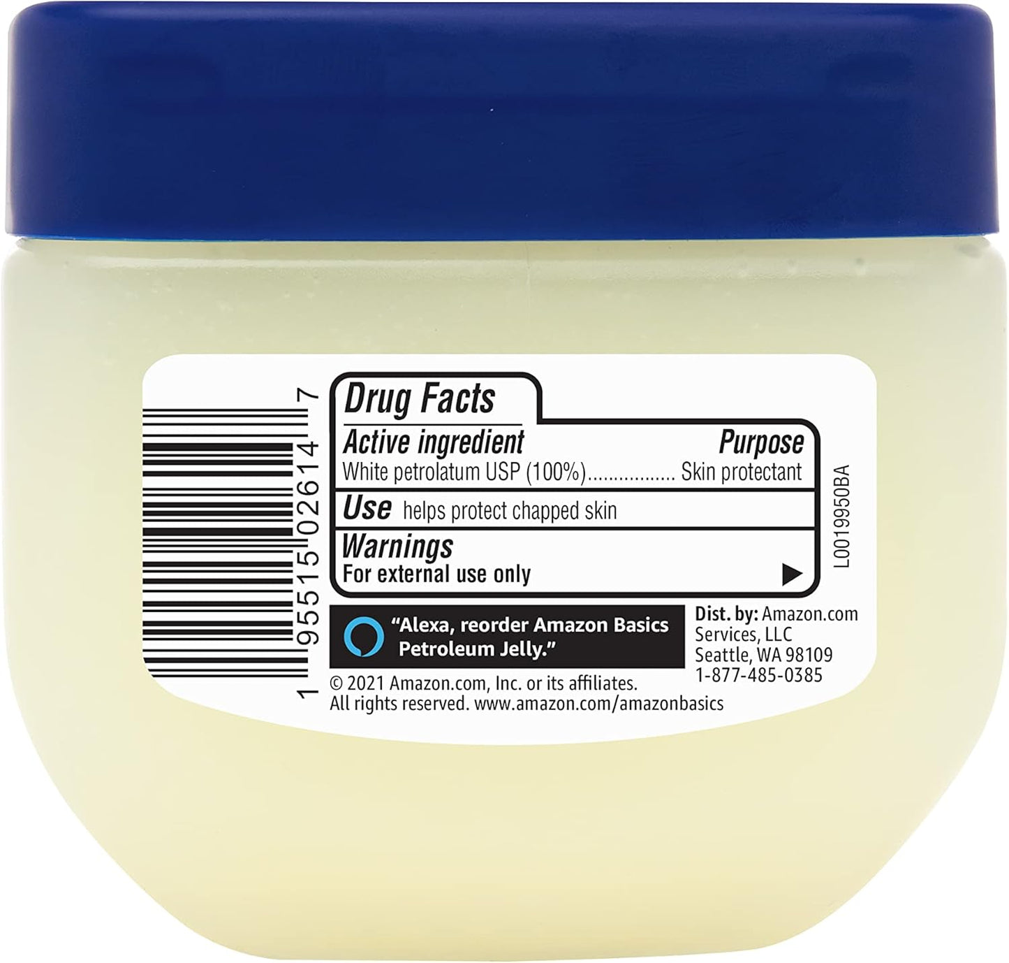 Amazon Basics Petroleum Jelly White Petrolatum Skin Protectant, Unscented, 7.5 oz, 1-Pack, (Previously Solimo)