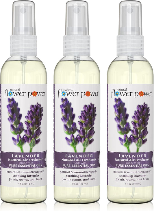 Air Freshener Spray - Odor Eliminator with Essential Oils for the Home, Car & Fabric - Cruelty Free & Vegan - 3 Pack - Lavender - 3 x 4 oz