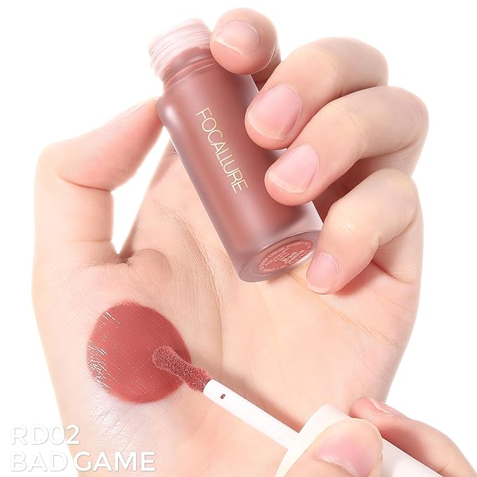 FOCALLURE Silky Cream Liquid Blush,Leaving a Matte Dewy Makeup Look,Easy to Apply and Create a Natural Flush,Long Lasting and Lightweight Cheek Blush Face Makeup,BAD GAME