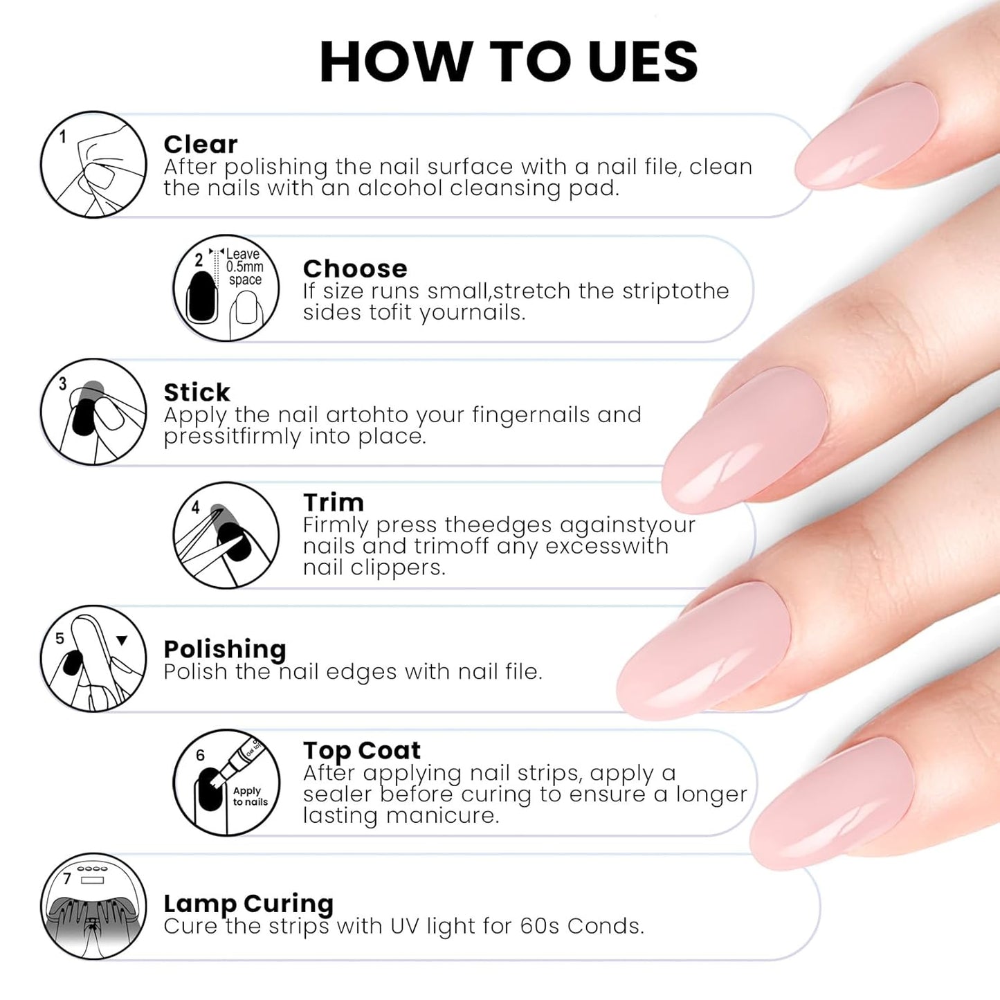 Semi Cured Gel Nail Strips | Built-In Gel Top Coat | UV Light Required | Salon Quality, Easy Application And Removal (Slate Sparkle)