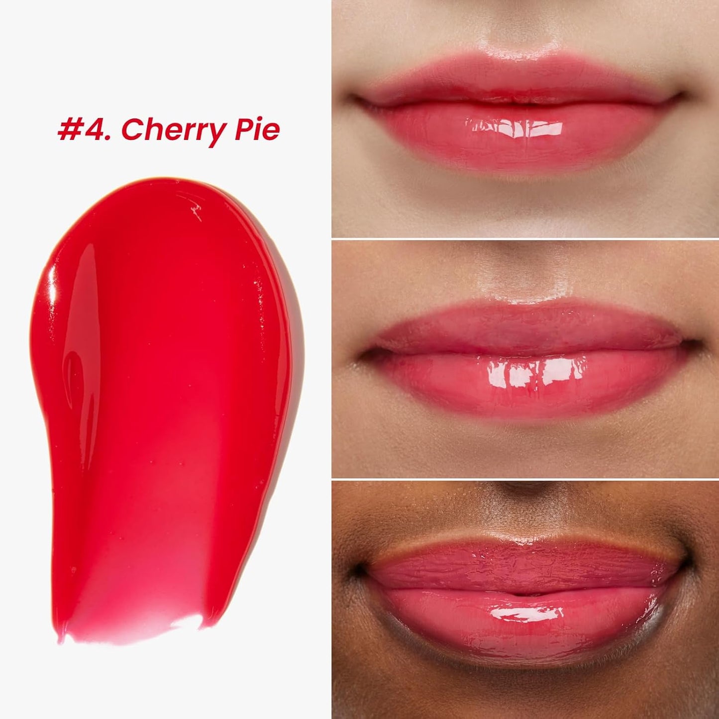CNP Propolis Jelly Tinted Lipcerin™ - 04 Cherry Pie, Hydrating Lip Balm & Gloss with Manuka Honey + Hyaluronic Acid, Korean Skincare, 0.3 fl.oz.