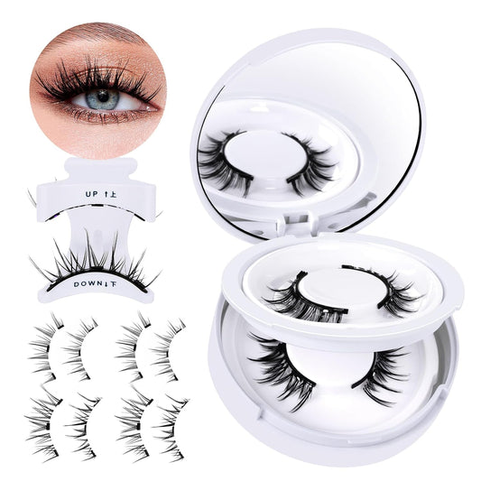 B&Qaugen Magnetic Eyelashes with Applicator Reusable Glue-Free Natural Look Eyelashes Kit Easy to Wear and Remove (2Pairs)
