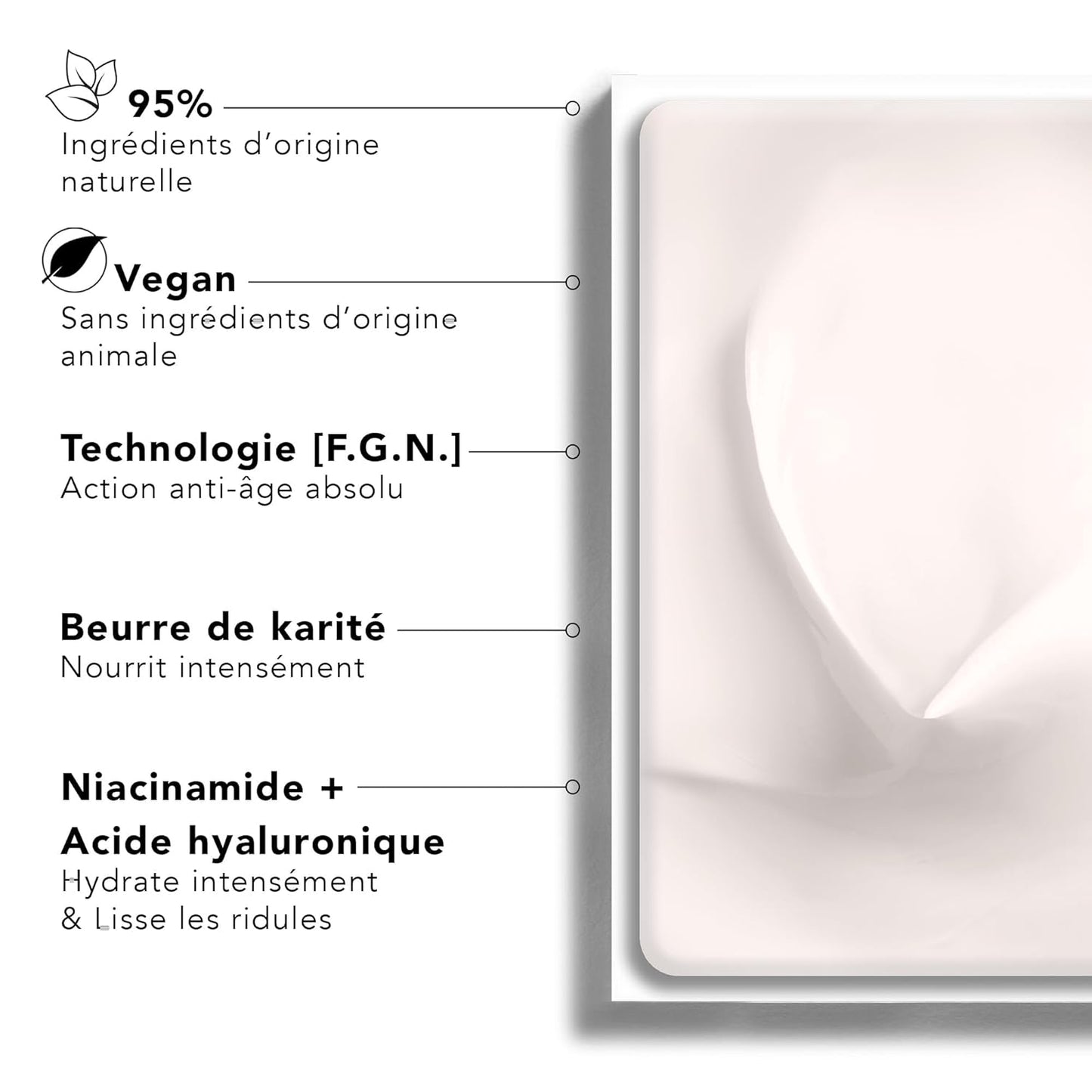 Lierac The Voluptuous Face Cream - Wrinkle-Minimizing Face Moisturizer Cream for Woman, Fine Lines, Hydrating, Corrects All the Signs of Aging with Niacinamide & Hyaluronic Acid, Sensitive Skin - 50ml