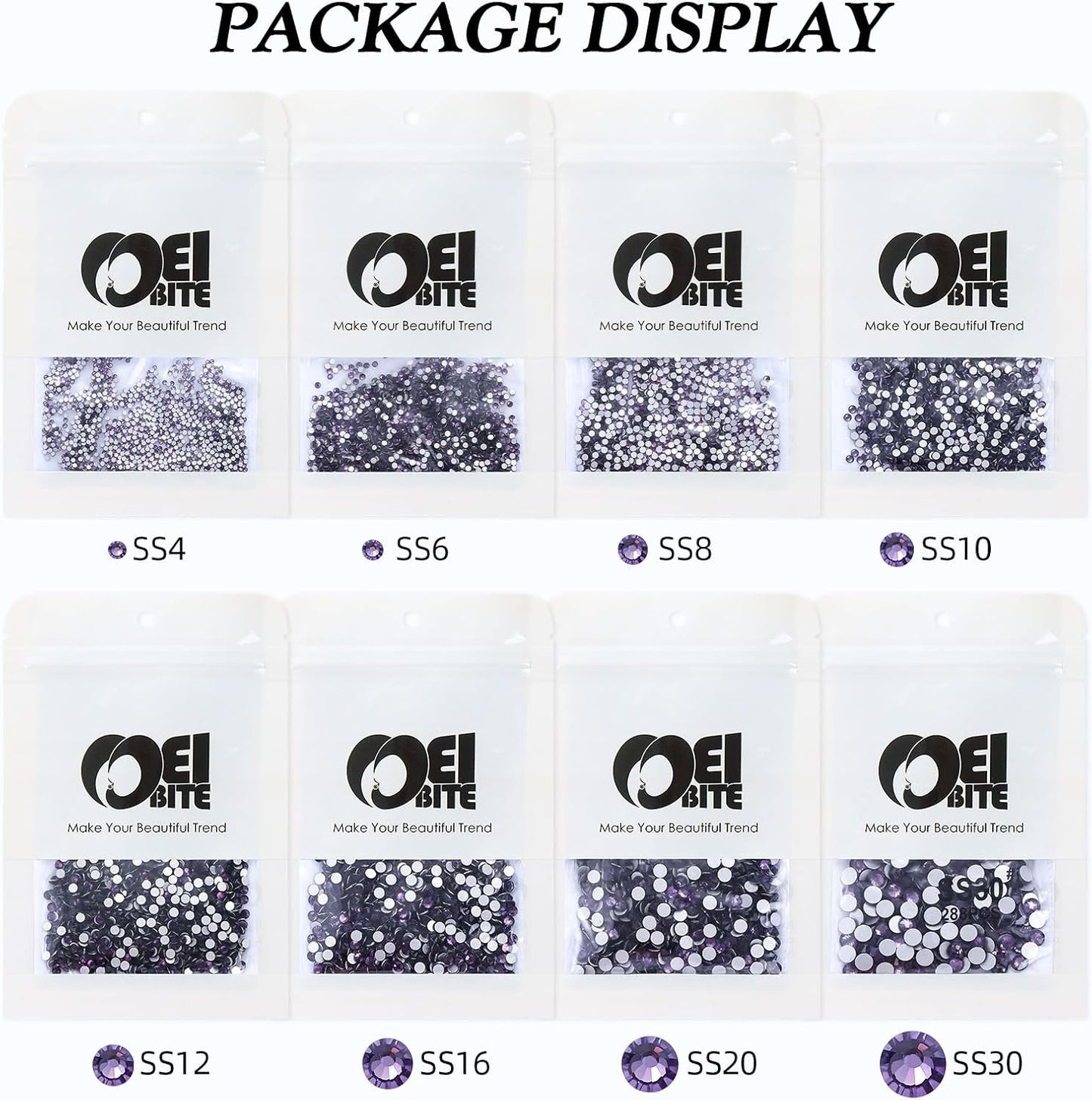 Tanzanite Flatback Rhinestones, Glass Rhinestones for Nail Art and Craft, Glue Fix, Loose Crystal Gemstones(Tanzanite, SS20, 1440pcs, 4.6-4.8mm)