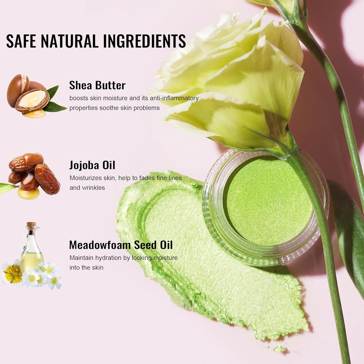 Oulac Blue Cream Eyeshadow also for Highlighter Large Capacity Highly Pigmented Eye Shadow Waterproof &Long Lasting with Moisturizing Formula. Shimmer Glitter Eye Makeup. 6g.(02)