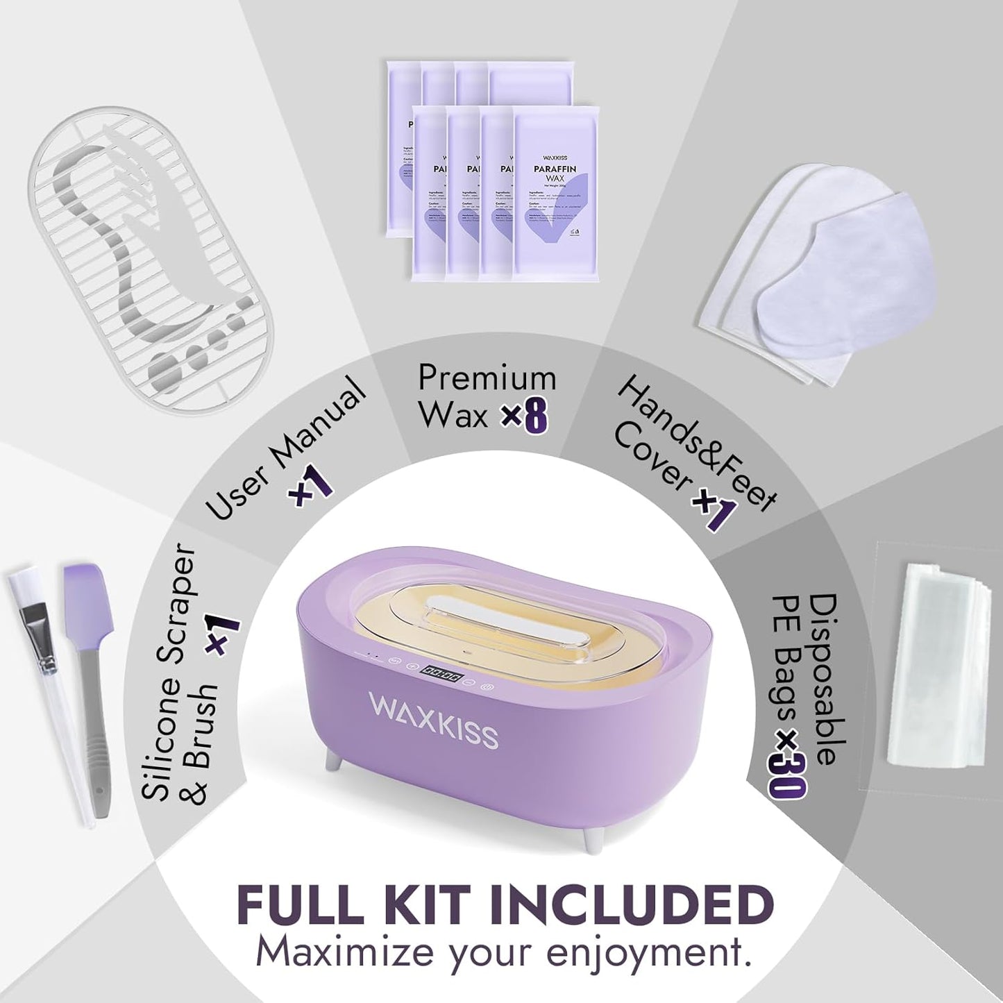 Waxkiss Intelligent Paraffin Wax Machine for Hands & Feet,Paraffin Wax Warmer for Professional Spa (B)