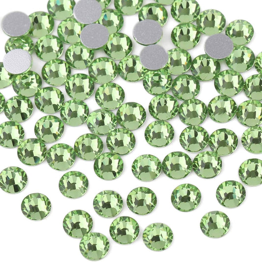 beadsland Flat Back Crystal Rhinestones Round Gems for Nail Art and Craft Glue Fix, Light Green (2.9-3.0mm) SS12/1440pcs