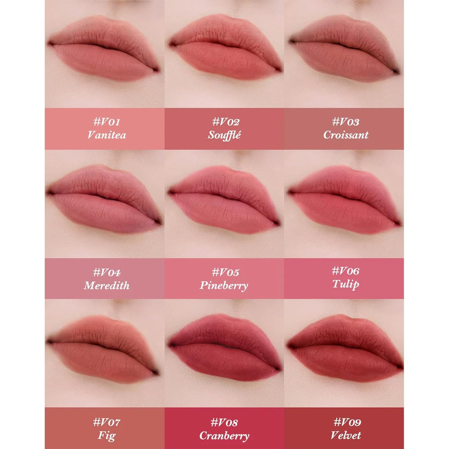 Flower Knows Strawberry Cupid Cake Lip Cream,Velvety-Smooth Matte Liquid Lipstick,Hydrating,Smudge-proof & Stain-Free Lip Stain(V07 Fig,0.17 Fl Oz)