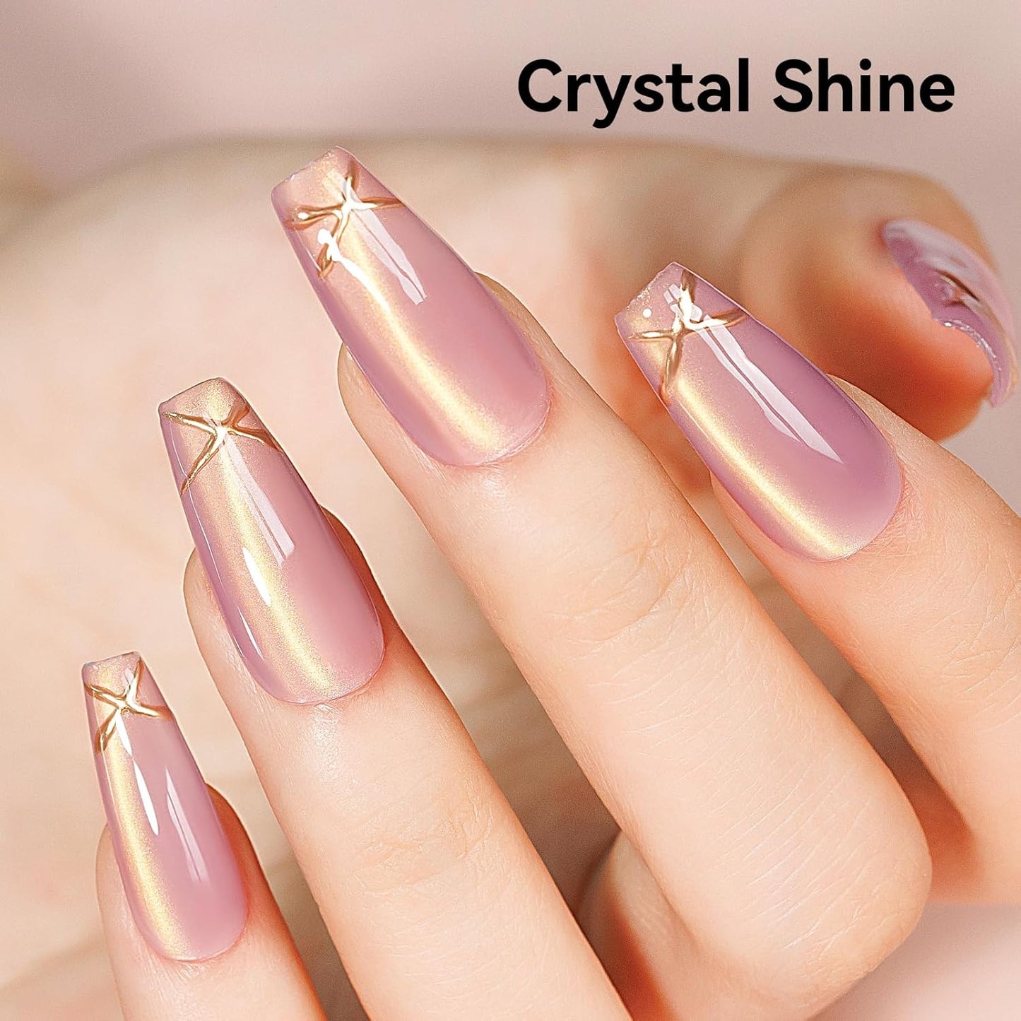 Cat Eye Gel Nail Polish Sheer Pink Glass Jelly Magnetic Nail Polish Gel Shimmer Glitter Gloss Shine Holographic Translucent Color For Nail Art Manicure DIY At Home 12ml