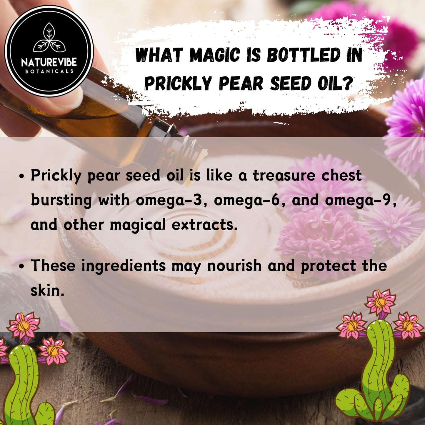 Naturevibe Botanicals Prickly Pear Oil 32 Ounces | 100% Pure and Natural | Great for Skin Care and Hair Care