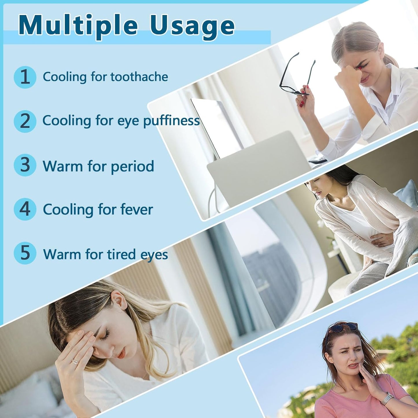 Sleep mask w/Cooling Gel Eye Mask, Heated Eye Mask for Sleeping, Reusable Ice Silk Stain Eye Cover Sleeping Mask for Travel, Home, Office, Yoga, Total Blackout, Stocking Stuffer (Zebra)