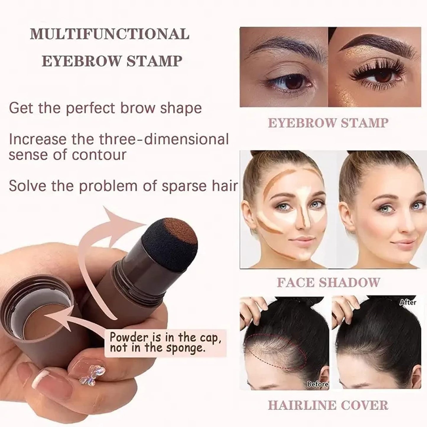 Eyebrow Stencils, ALLROSE Eyebrow Stamp Stencil Kit Perfect Eyebrow Waterproof Eye Brow Stamp Stencil Kits, Eyebrow Kit for Women with 20PCS Brow Shaping Kit Eyebrow Tinting Kit, Light Brown