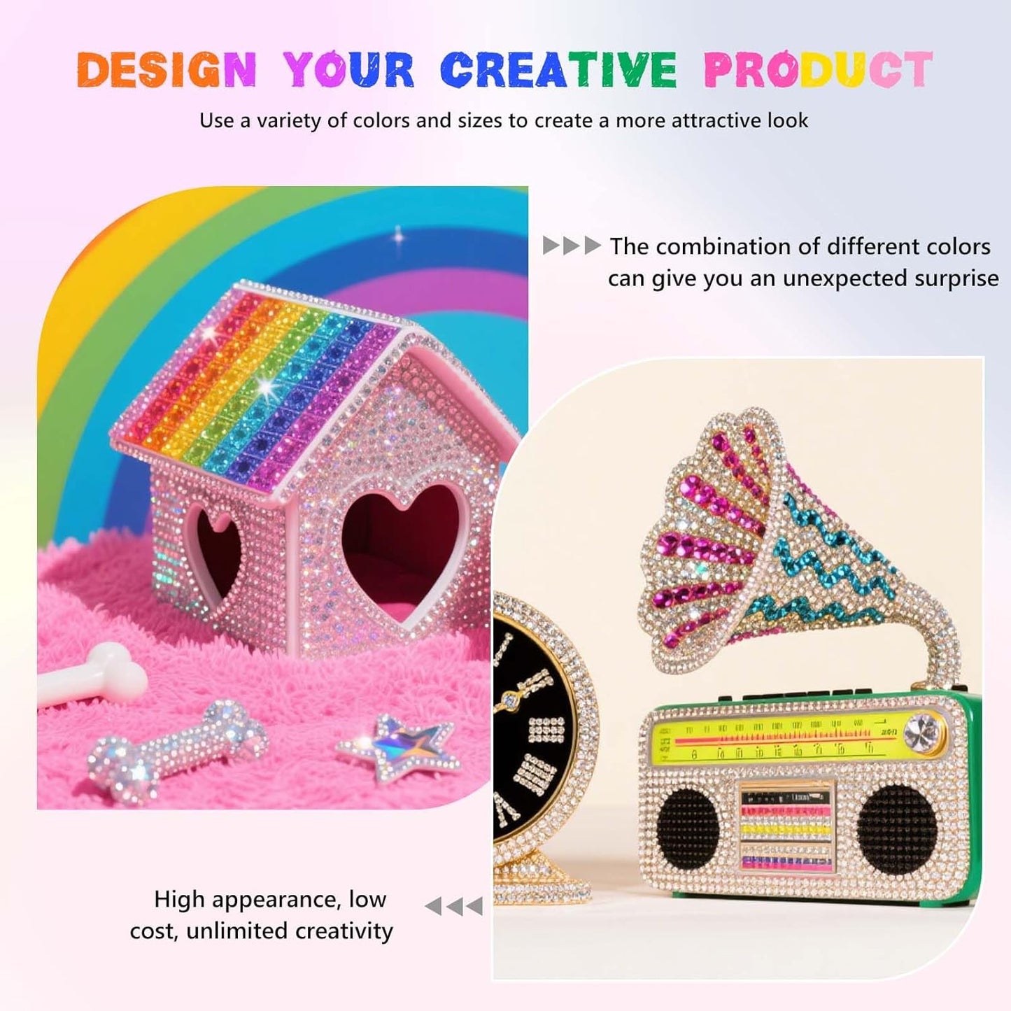 Morcheiong 17000Pcs Resin Rhinestones Multicolor Flatback Crystals Diamond Includes Tweezers and Pickup Pen Suitable for Crafting DIY Nail Art Makeup Wedding Dress Clothing Mug