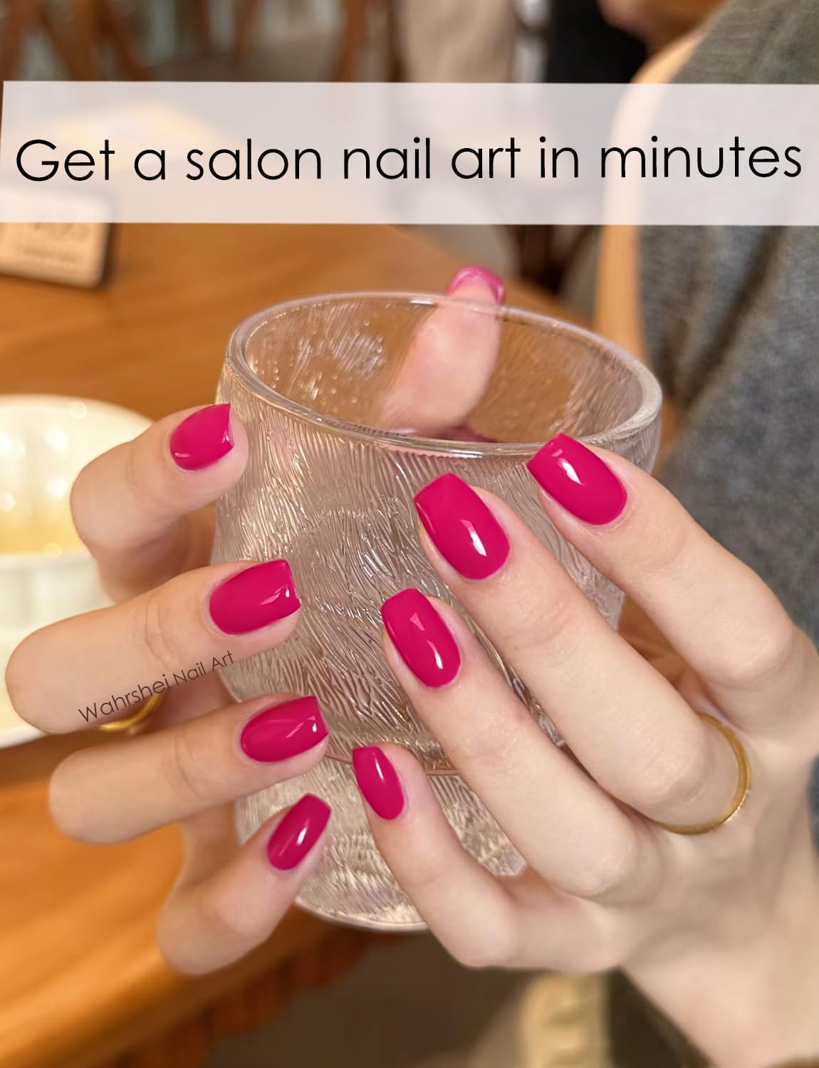 Semi Cured Gel Nail Strips, Red Plum 20pcs Adhesive UV Sticker, Wraps for Home Manicure DIY