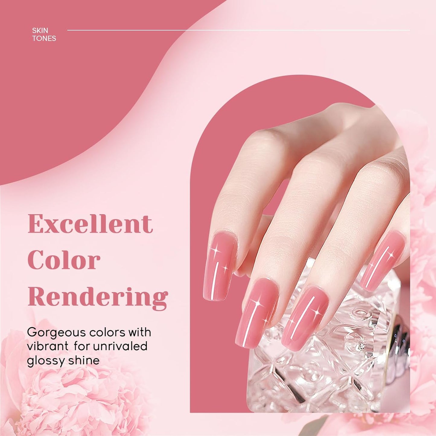 JEWHITENY 14 PCS Poly Nail Gel Kit Poly Extension Gel Kit Starter Kit With Slip Solution Professional Extension Set With LED Lamp Nail Art Design Beginner All In One