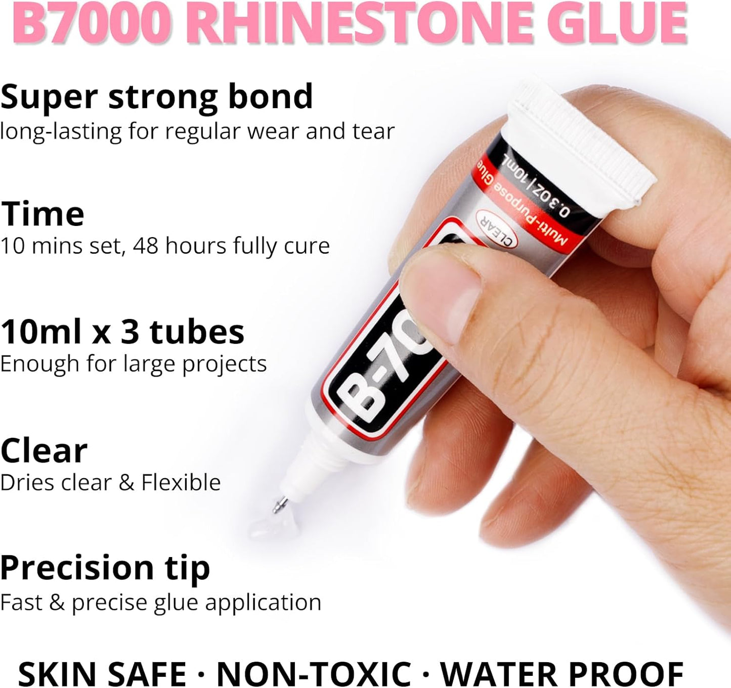 30000Pcs Resin Rhinestones Set for Crafting Bedazzling, Pink Flatback Gems Jewels for Crafts Clothes Shoes Fabric Outfit Nails Makeup, Flat Back Light Pink Crystal 2-6mm with b 7000 Glue